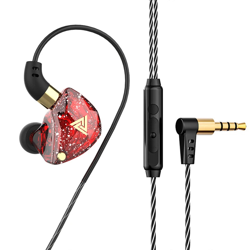 QKZ AK3 Wired Earphones - HiFi Bass Headphones with Microphone for Gaming, Sports & Music