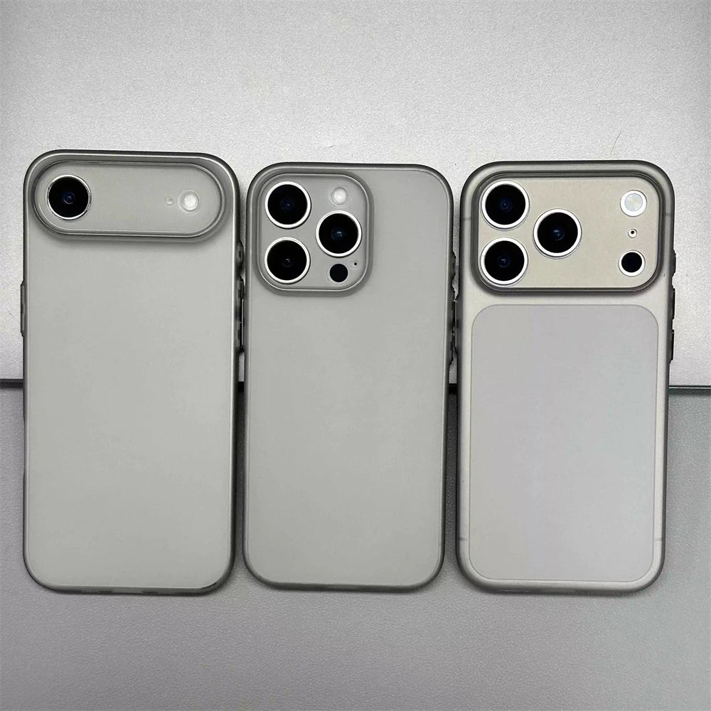 Ultra-Thin Matte iPhone Case - Translucent Soft TPU Slim Cover with Button & Camera Protection for iPhone 12–18, Air, Plus & Pro Max Models