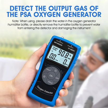 Handheld 5800H 3-in-1 Oxygen Analyzer - Ultrasonic O2 Tester for Oxygen Concentrator Flow, Pressure & Concentration