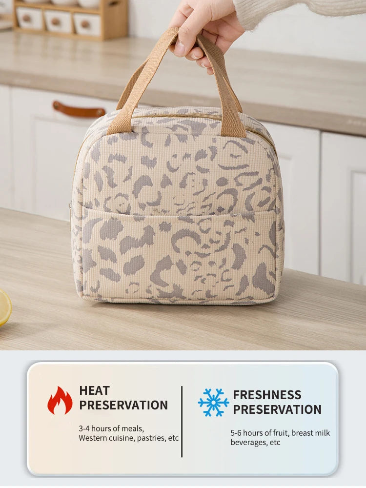Ink Pattern Insulated Lunch Bag – Bento Box Picnic & Travel Cooler Tote