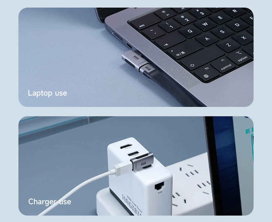 Hagibis 240W USB-C to USB-C Adapter — 40Gbps 8K 60Hz USB4 Converter, 90° for Thunderbolt 4/3, MacBook, iPhone 16 Pro & Tablet