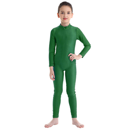 Kids Girls Full Body Gymnastics Bodysuit, Ballet Dance Jersey Leotard, Jumpsuit Sports Unitard, Children Dancewear and Sportswear