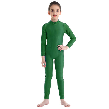 Kids Girls Full Body Gymnastics Bodysuit, Ballet Dance Jersey Leotard, Jumpsuit Sports Unitard, Children Dancewear and Sportswear