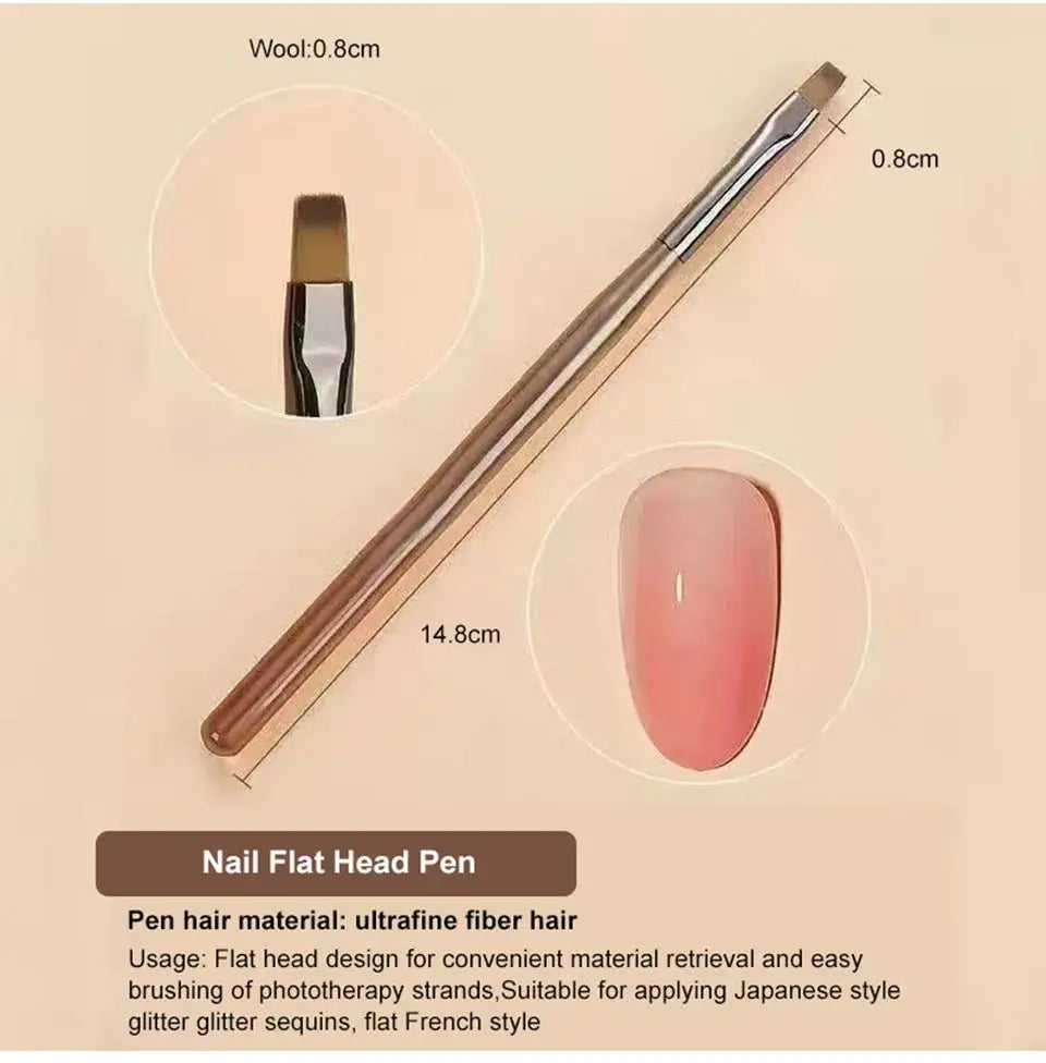 9PCS UV Gel Nail Brushes Set - Liner & Acrylic Painting Pens for DIY Nail Art Design and Tip Display