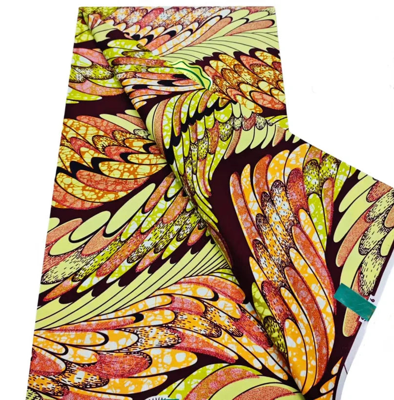 African Golden Glitter Wax Fabric - Soft Cotton Ankara Batik Print Material for Uniforms
