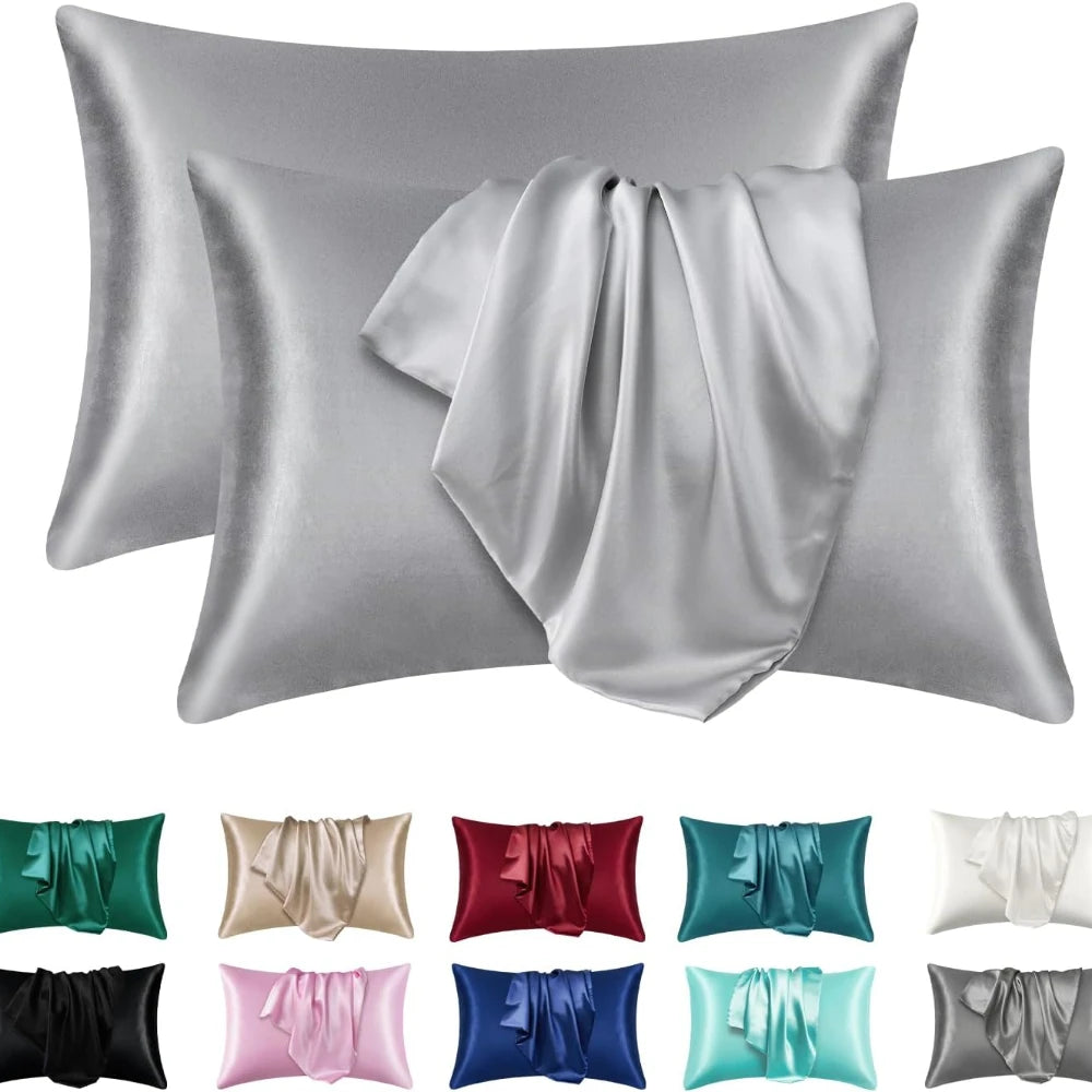 Boost Beauty Sleep Silky Satin Pillowcases - Cooling, Hair & Skin-Friendly, Easy-Care Sleep Essentials