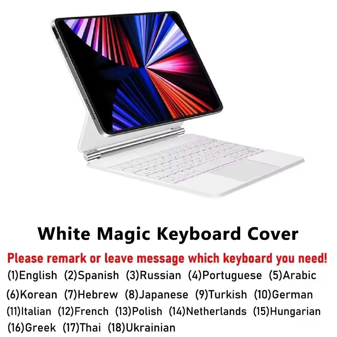 Magic Keyboard Cover for iPad — Magnetic Folio with Backlight for iPad Air 11/13, Pro 11/12.9 & iPad Air 4/5, 10th Gen 10.9-inch