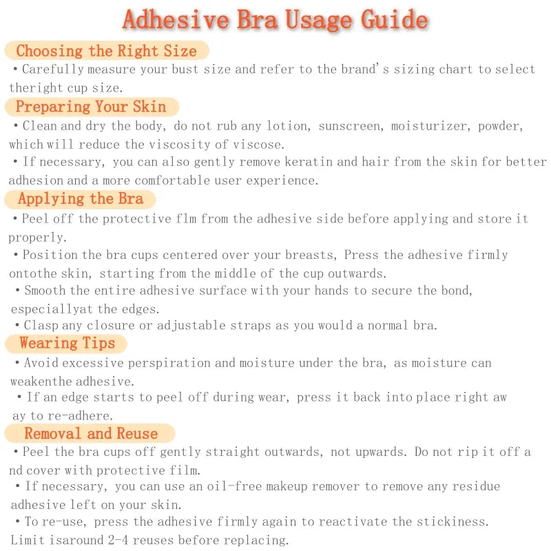 Adhesive Silicone Push-Up Bra - Invisible Backless Lingerie with Transparent Straps for Women
