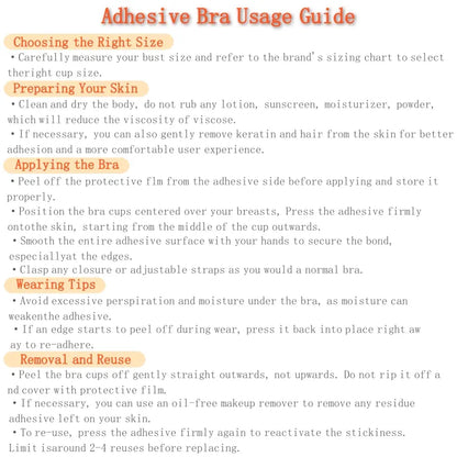 Adhesive Silicone Push-Up Bra - Invisible Backless Lingerie with Transparent Straps for Women