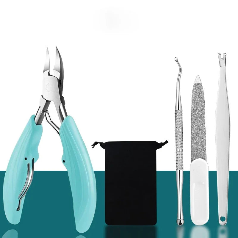 Nail Clipper Set for Ingrown Toenails — Paronychia Correction Nippers, Pedicure & Manicure Tools with Dead Skin Scissors