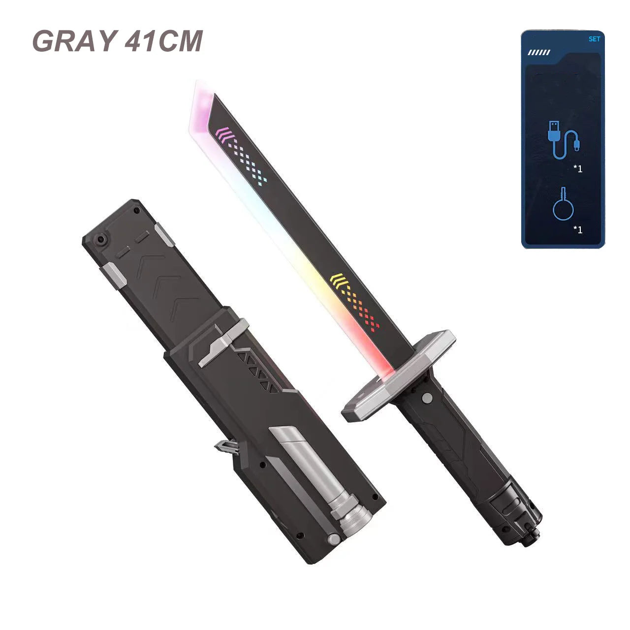 Colorful Glowing Sword Toy - LED Streamer Light Sword with Spark & Smoke Effects for Kids Christmas & Birthday Gifts