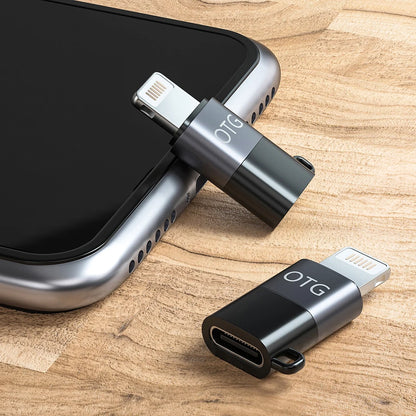 USB Type-C to Lightning OTG Adapter 8-Pin for iPhone 14/13/12/11 Pro & iPad – Type-C Audio & Microphone Connector