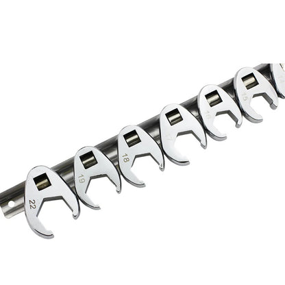 10pcs 3/8" Drive Crowfoot Wrench Set — 10-22mm Metric Open-End Spanners for Torque Wrench