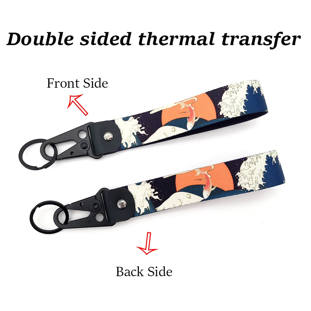 JDM Car Keychain Key Tag – Personality Spring Clip Lanyard for Racing, Modified Nylon Motorcycle & Auto Key Holder Accessories