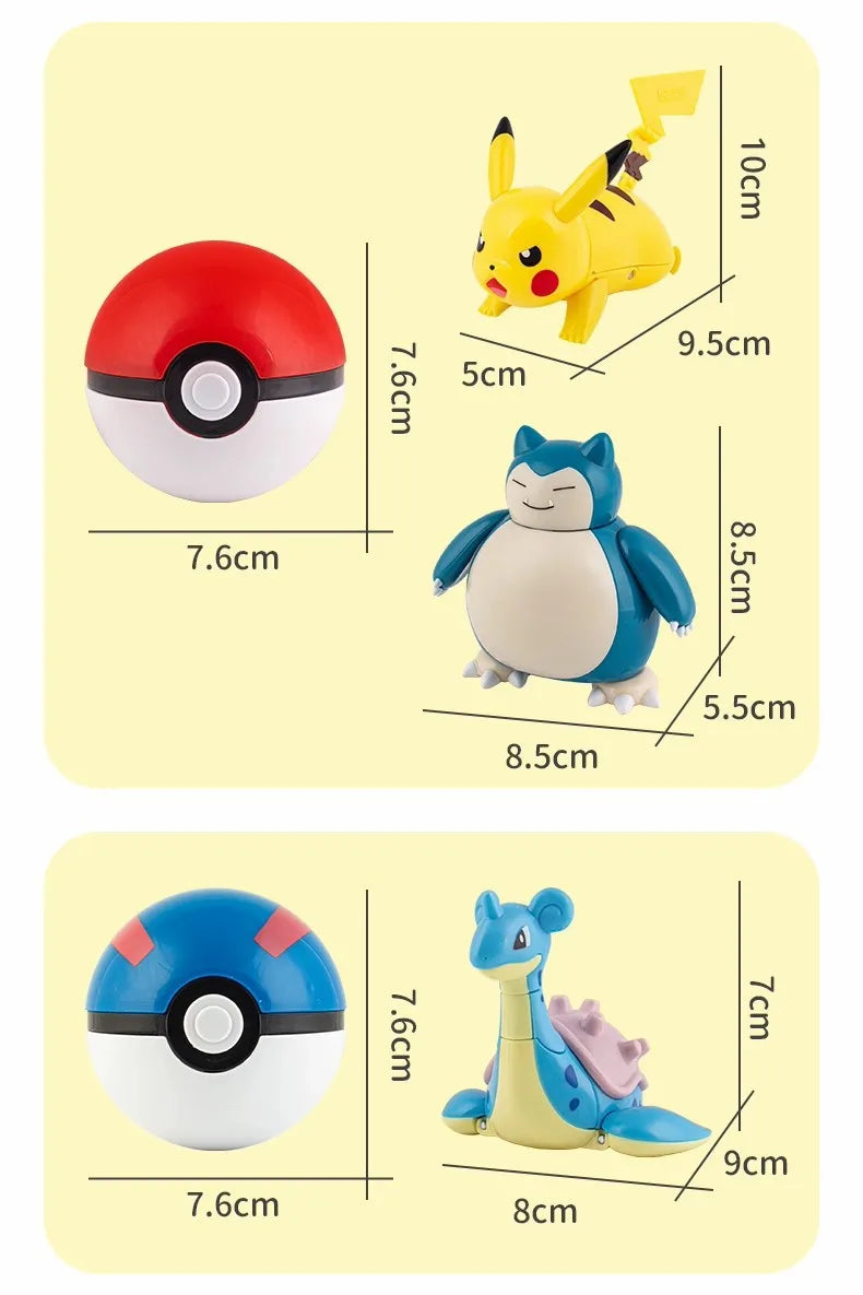 Original Pokémon Elf Ball Toys — Pocket Monsters Figures including Pikachu, Gengar, Dragonite & More