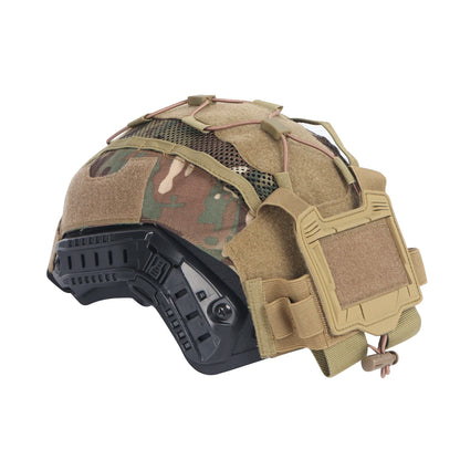 Tactical Helmet Cover Set – Hybrid Mesh Cover for Maritime, Bump & Ballistic Helmets with NVG Battery Pouch for Hunting