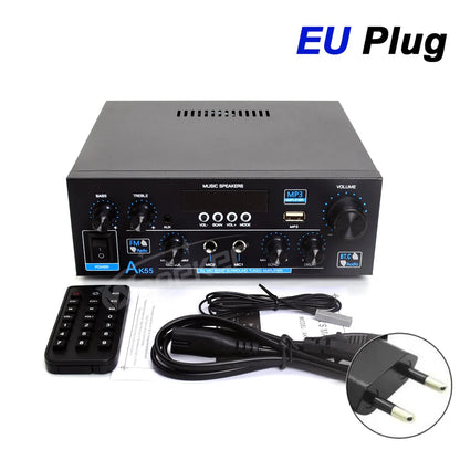 Woopker AK Series Digital Bluetooth Amplifier – 2 Channel HiFi Audio Amp with FM & USB for Home, Car & Karaoke