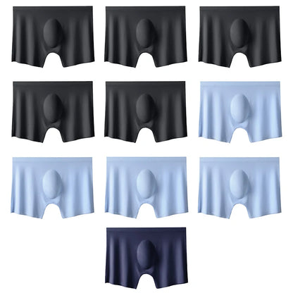 Men’s 10-Pack Ice Silk Boxers – Ultra-Thin Seamless Breathable Summer Underwear Shorts Set