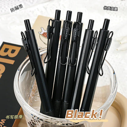 Retractable Gel Ink Pen - 0.5mm Quick-Drying Black Ink with Silicone Grip & Smooth Writing