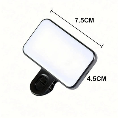Portable Mini Selfie Fill Light - Rechargeable 3-Mode Clip-On LED Light for Phone & Computer