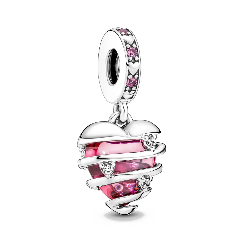 Europe 925 Silver Family Charm Pendant - Boy, Girl, Mom & Sisters Bead for Pandora Bracelet, Sparkling Dangle Jewelry