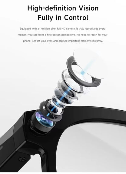 ViVO 8K AI Smart Glasses – HD Color-Changing, 1200MP Camera, ChatGPT, Translate, Bluetooth Calls, Voice Assistant & Music Control 2026
