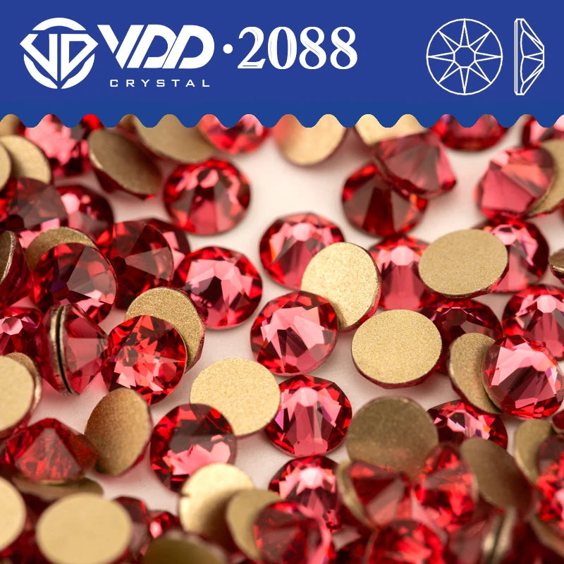 VDD AAAAA Crystal Flatback Rhinestones - SS16-SS30 16-Cut Gems for DIY Crafts & Nail Art Decoration