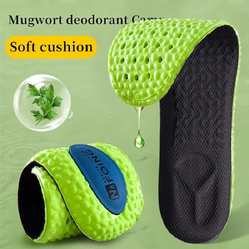 Shock Absorption PU Memory Foam Insoles, Breathable Arch Support Orthopedic Shoe Inserts for Men & Women Foot Care Pads