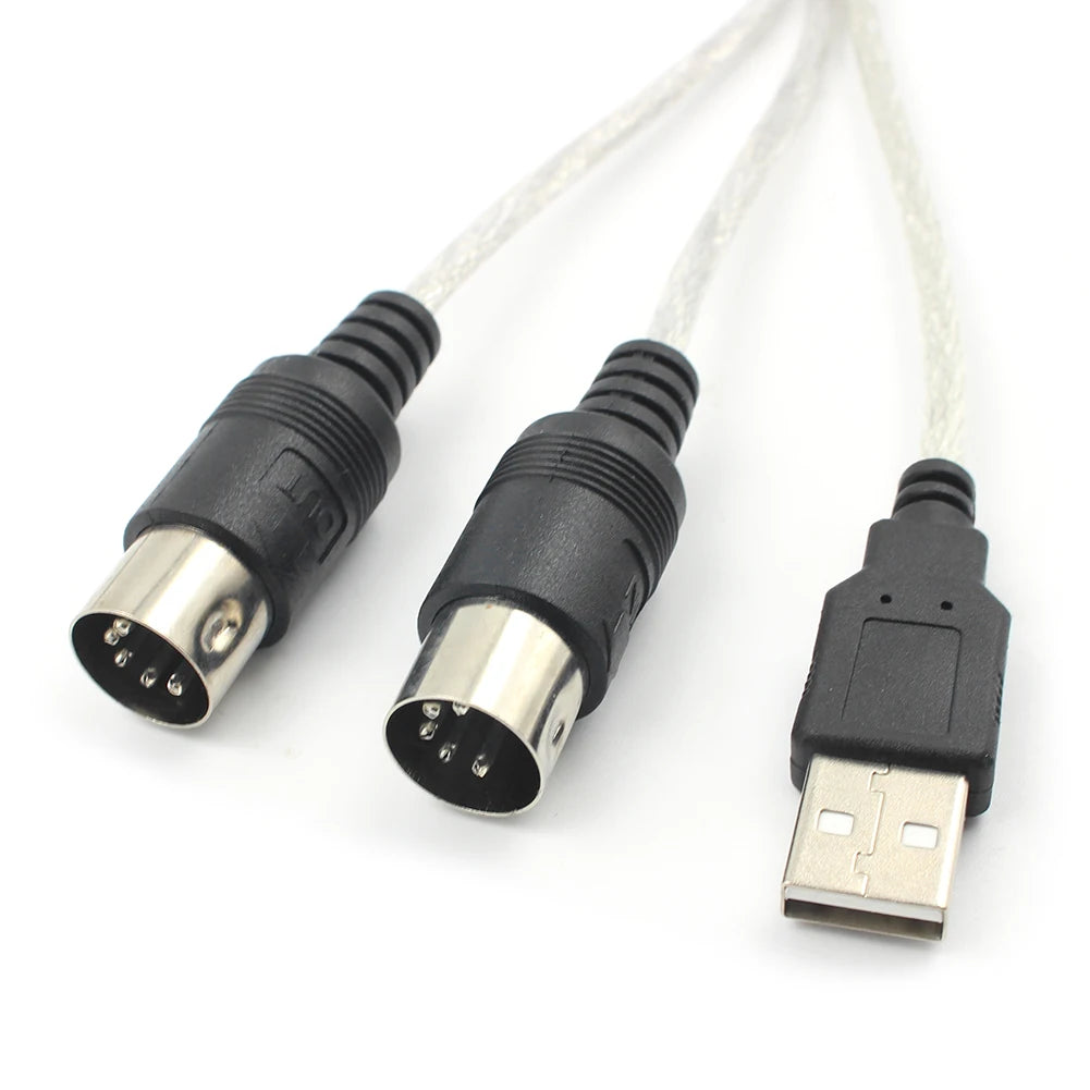 USB MIDI Cable Interface - USB to MIDI IN/OUT Converter Adapter for Keyboard, PC Audio & Music Recording