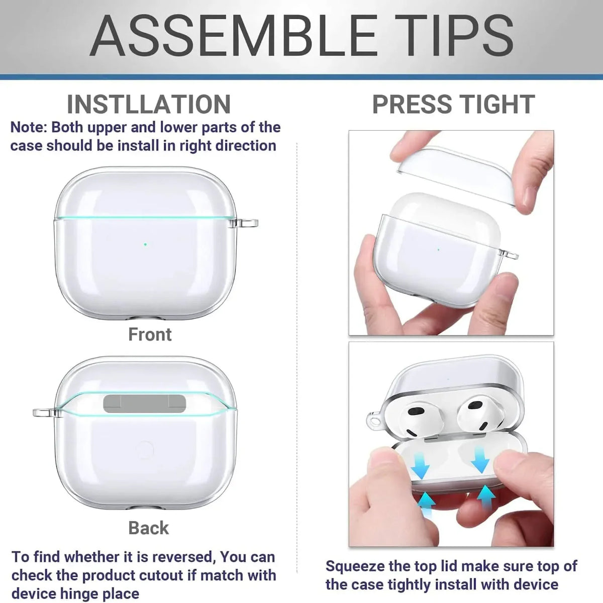 Wireless Earbuds TPU Case - Protective ANC Bluetooth Headphone Cover for Pro 2nd Gen Pods 3/4