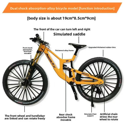 1:8 Dual Shock Downhill Mountain Bike Alloy Model - Soft Tail Metal Racing Toy & Birthday Gift