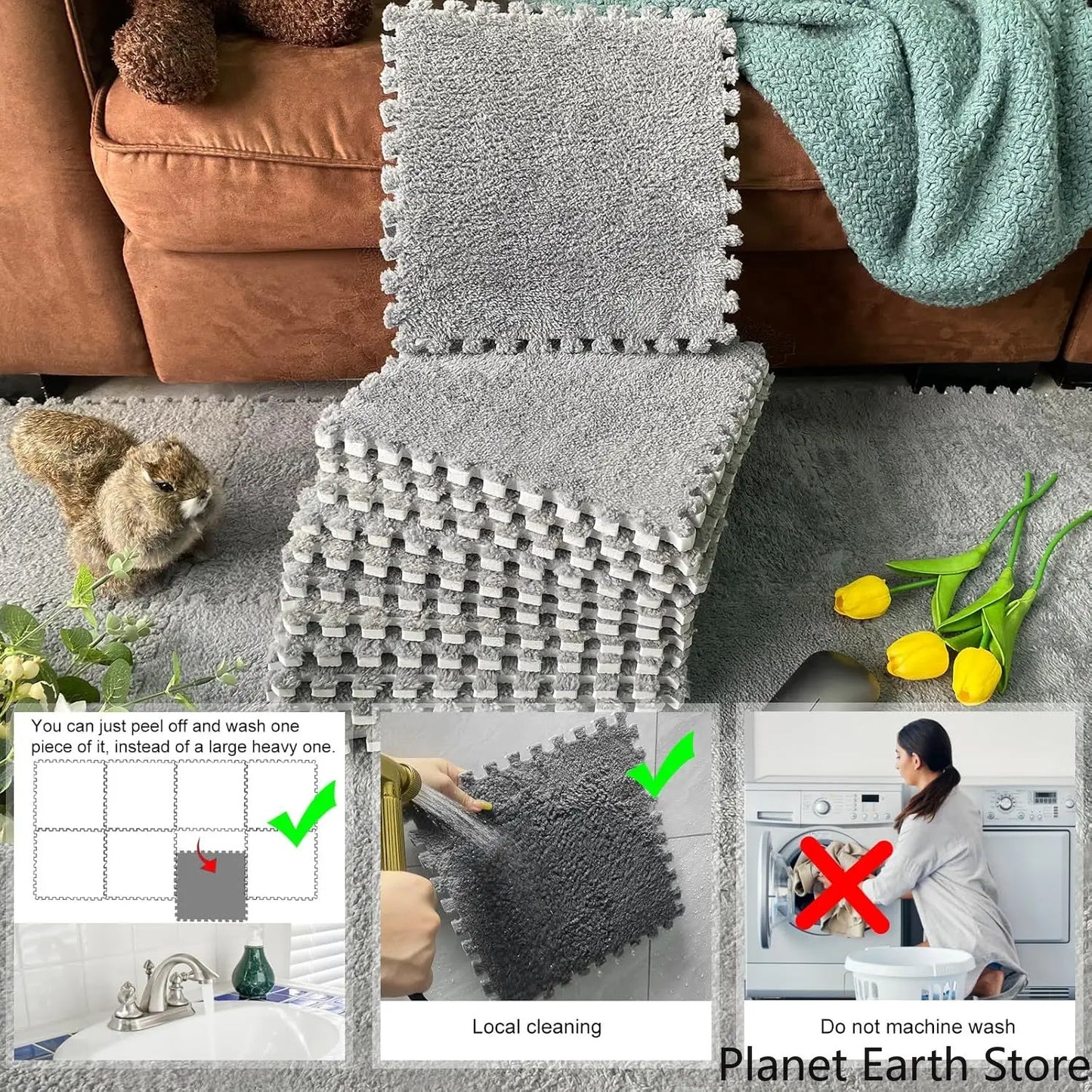 4/10PCS Waterproof Cage Liners – Anti-Slip Absorbent Bedding Mats for Rabbits, Guinea Pigs & Small Pets