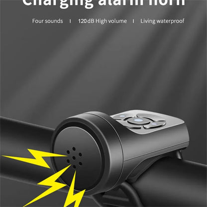 USB Rechargeable Electric Bike Bell & Motorcycle Horn – 4 Modes Mountain Bicycle Anti-Theft Alarm Cycling Accessory with Loud Sound Alert