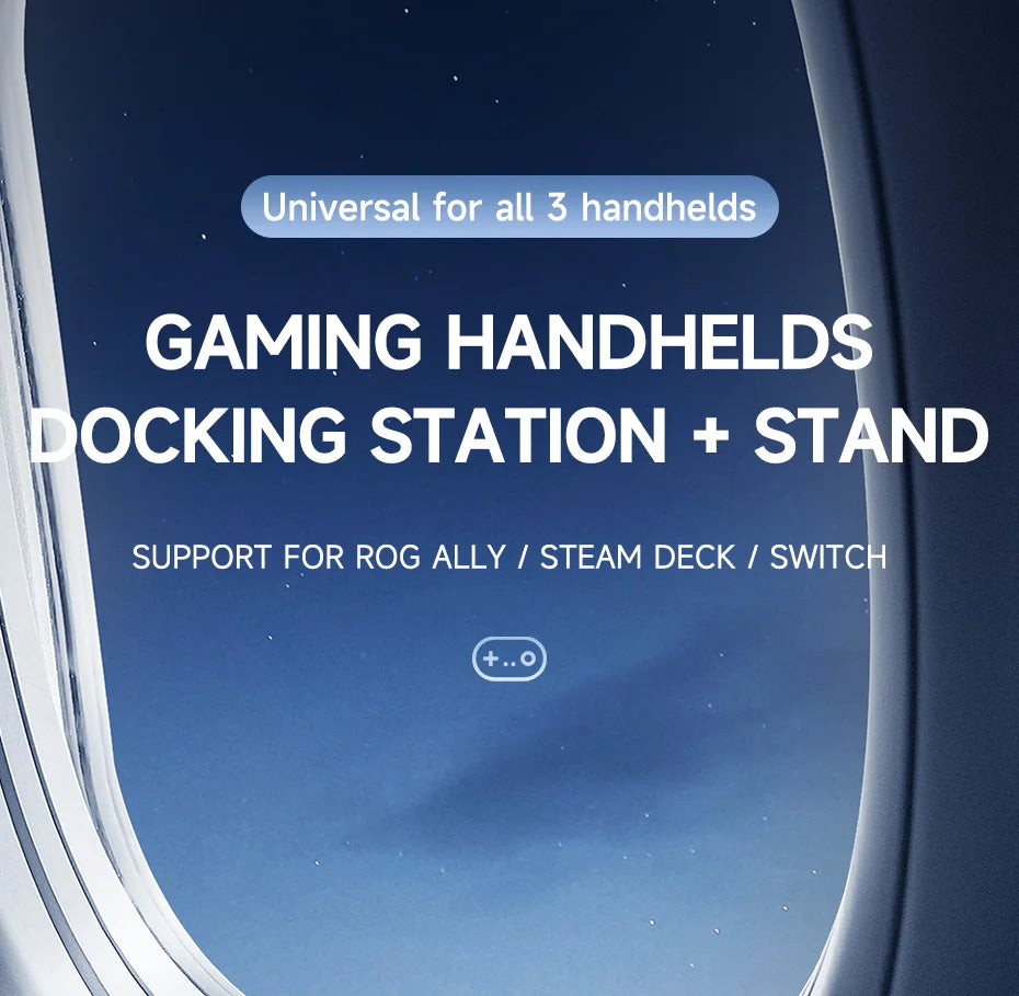 Hagibis 6-in-1 Universal Docking Station – 4K HDMI, 2.5G RJ45, 100W PD, RGB USB-C Hub for ROG Ally, Steam Deck & Switch OLED