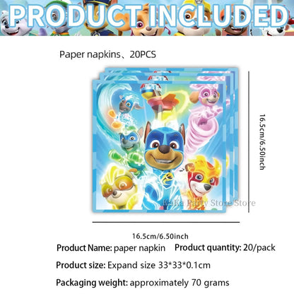 PAW Patrol Birthday Party Supplies Set – Tablecloth, Plates, Cups & Balloons Kids Party Decor for Birthday, Baby Shower & Favors