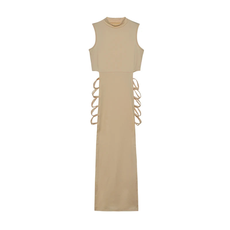 Women’s Criss Cross Cut Out Bodycon Dress – Sexy Sleeveless Mock Neck Slim Fit Party & Club Mini Dress