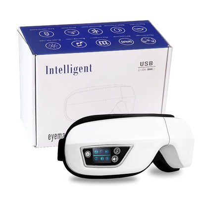 6D Smart Eye Massager — Vibration & Hot Airbag Compress, Bluetooth Music Eye Massage Glasses for Relaxation & Fatigue Relief