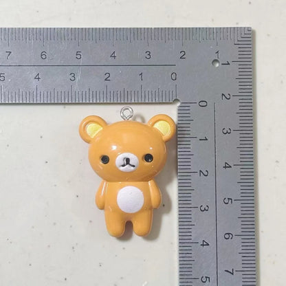 Rilakkuma Bear Keyrings - 2-Piece Kawaii Plush Doll Bag, Phone & Clothing Charms for Best Friends