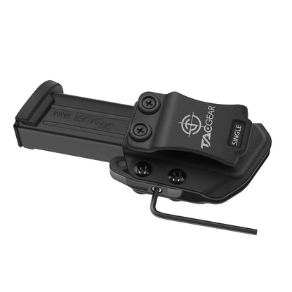 IWB OWB Mag Pouch - Left/Right Hand Single & Double Stack Belt Clip for 9mm, .40 Pistol Magazine Holster