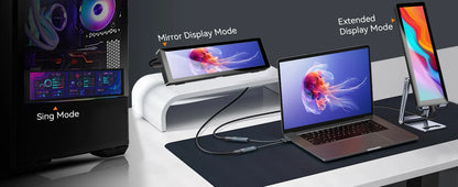 8.8 Inch HDMI Touch Screen Monitor – Long Wide Display with Case, PC Temperature Sensor Panel & Small Extender Monitor
