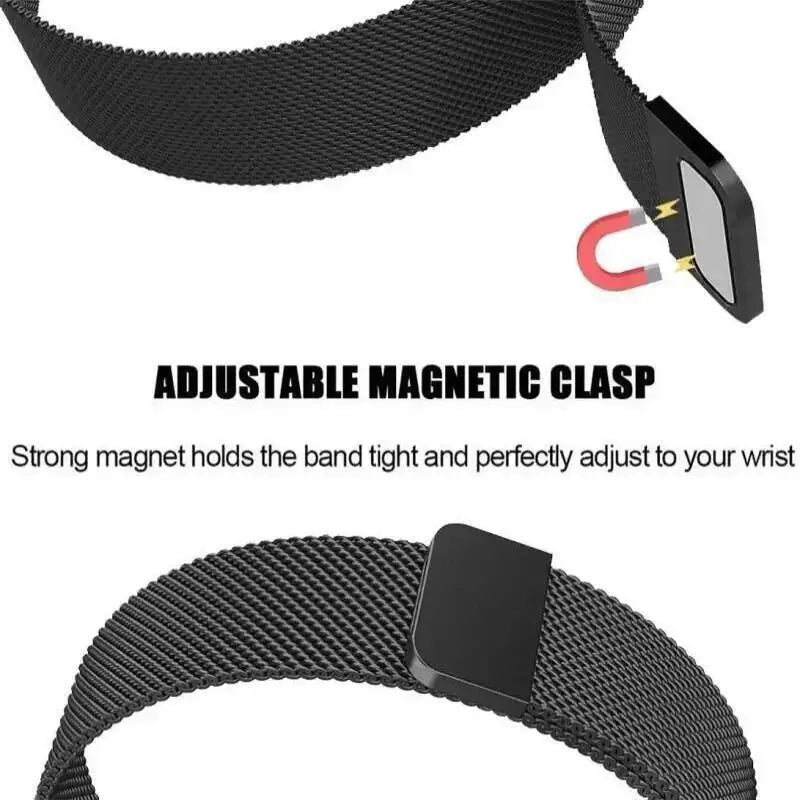 20mm/22mm Milanese Magnetic Loop Watch Strap – Compatible with Garmin Venu 2/3, Forerunner 55/158/165/245/255/265/645/745/965 Music