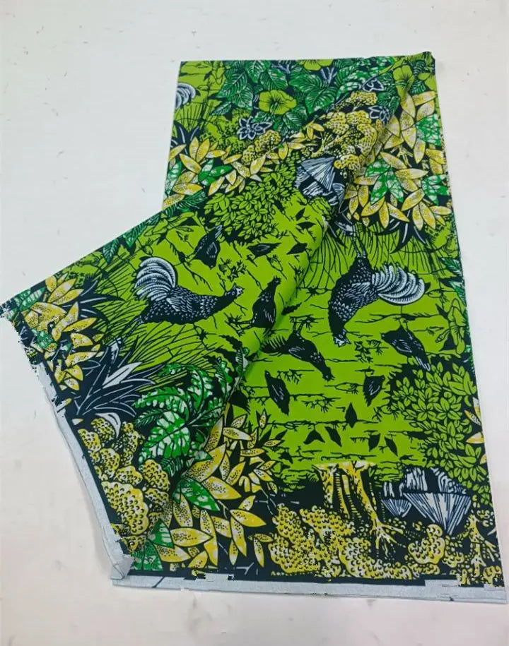 African Wax Print Fabric 6 Yards - Ghana Kente Design Ankara Kitenge Pagne