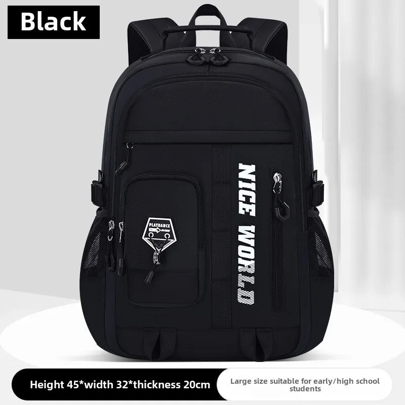 Cool Large Teenage School Backpack for Boys & Girls, Multi-Pocket Student Bookbag for Middle, High School & College