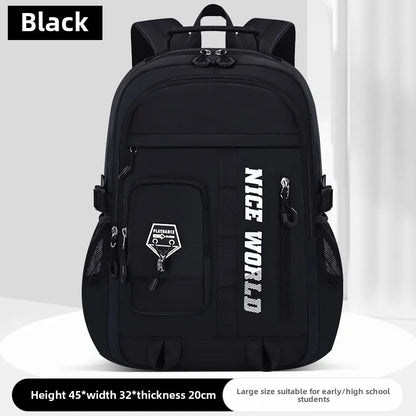 Cool Large Teenage School Backpack for Boys & Girls, Multi-Pocket Student Bookbag for Middle, High School & College