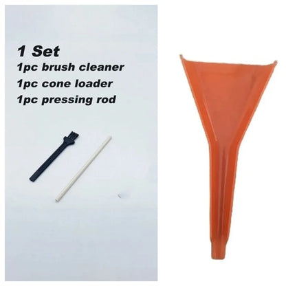 Pre-Rolled Cone Loader Set - Tobacco Filling Funnel Tool with Cleaning Brush & Press Rod