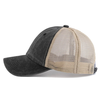 Unisex Washed Cotton Trucker Hat - Multi Color Casual Baseball Cap for Men & Women