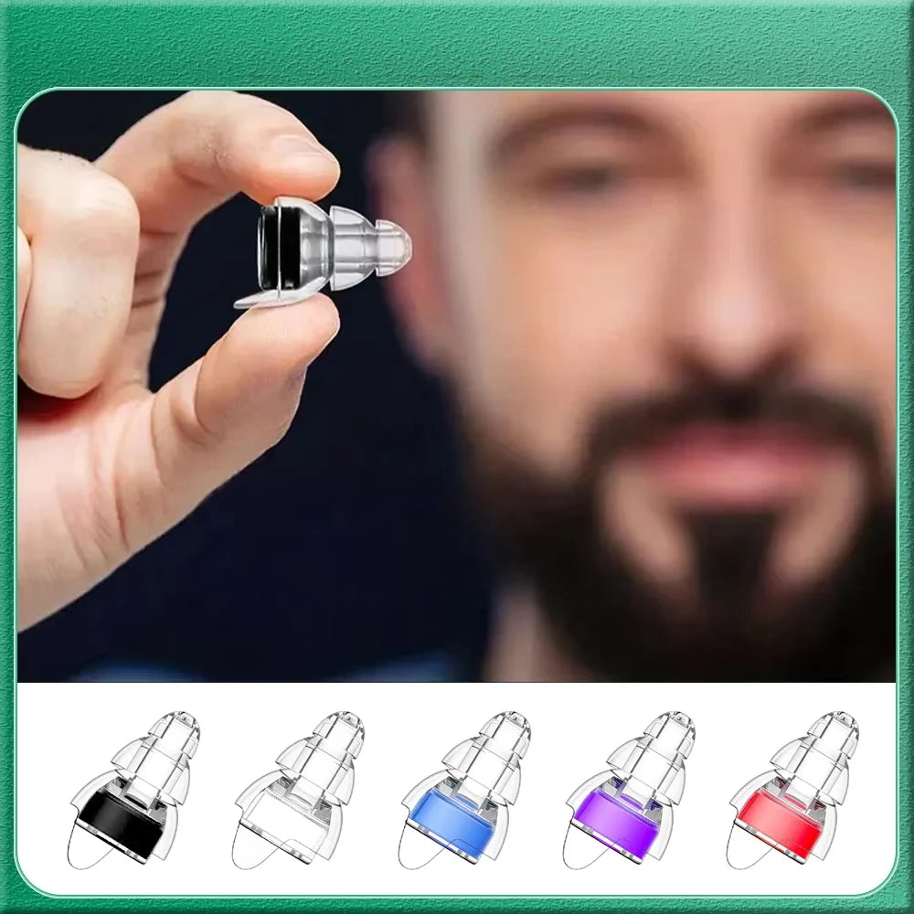 High-Fidelity Silicone Earplugs with Storage Case - Reusable Noise-Reducing Ear Plugs for Concerts, Musicians, Motorcycles, and Sound Sensitivity