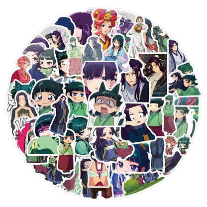 60PCS Maomao Apothecary Diaries Waterproof Vinyl Stickers - Jinshi DIY Decals for Phone, Luggage, Skateboard & Scrapbooking
