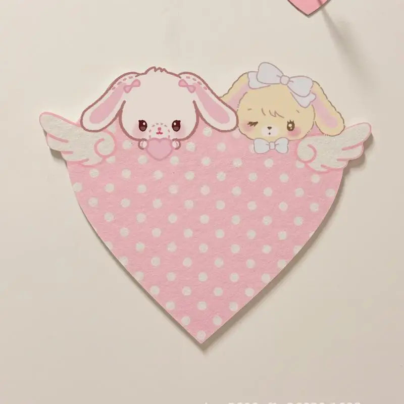Cute Cartoon Bunny Felt Cork Board - Punch-Free Wall Photo & Message Board Room Decor