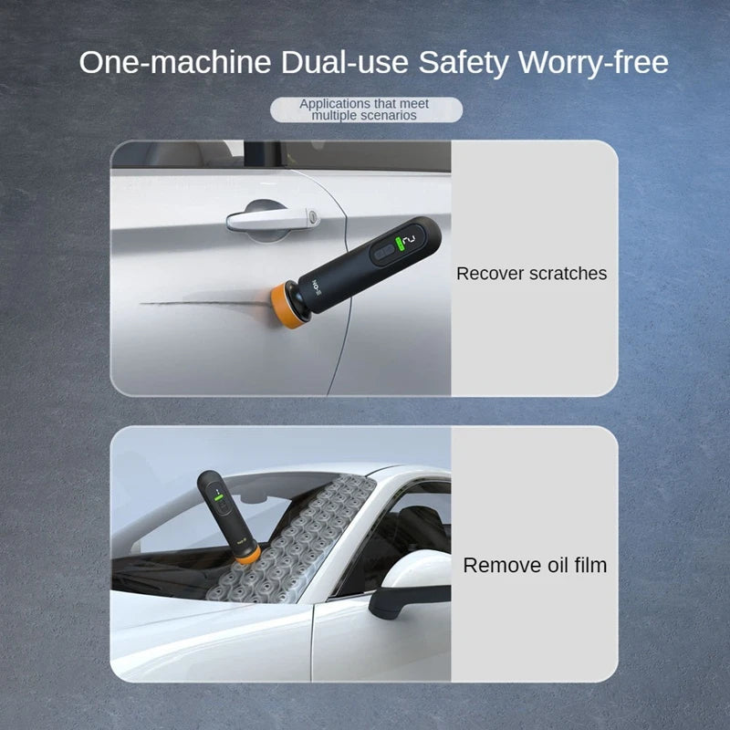 LEIBOO Wireless Car Polishing & Waxing Machine — 12,000RPM Scratch Repair and Windshield Glass Oil Film Remover
